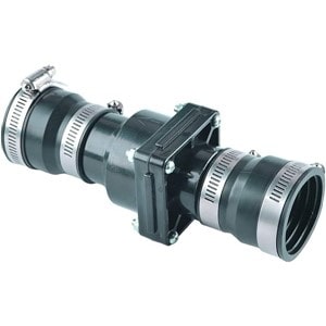 Pictured is Boro Hydro Master 521105 1-1/4 1-1/2 inch Traditional flapper style Sump Pump Check Valve, slip x slip connectors. 